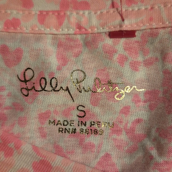 Lilly Pulitzer Ziva Pink Floral Ruffle Sleeve Top Sz.S - Picture 7 of 8